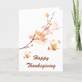 ハッピー感謝祭の水色カエデ離れル シーズンカード