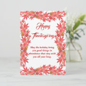 ハッピー感謝祭の水色ピーチメープル葉ズ シーズンカード (スタンド正面)