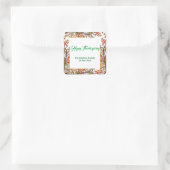 ハッピー感謝祭の秋の秋の葉 スクエアシール (バッグ)