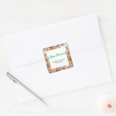 ハッピー感謝祭の秋の秋の葉 スクエアシール (封筒)