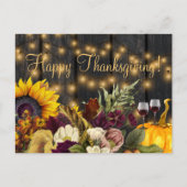 ハッピー感謝祭の納屋の木の素朴な挨拶 ポストカード (正面)