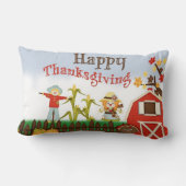 ハッピー感謝祭の納屋 ランバークッション (裏面)