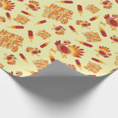ハッピー感謝祭の羽&トルコ秋シームレス ラッピングペーパー (角)