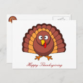 ハッピー感謝祭はがきと七面鳥 シーズンポストカード (正面/裏面)