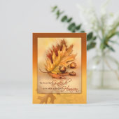 ハッピー感謝祭はがき紅葉&どんぐり シーズンポストカード (スタンド正面)