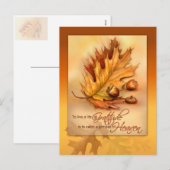 ハッピー感謝祭はがき紅葉&どんぐり シーズンポストカード (正面/裏面)