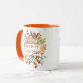 ハッピー感謝祭ウォーターカラーパンプキンズ自然 マグカップ (正面左)