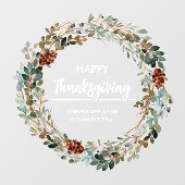 ハッピー感謝祭エバーグリーンユーカリフローラ ウィンドウサイン (シート)