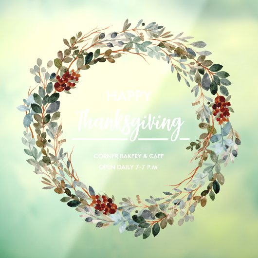 ハッピー感謝祭エバーグリーンユーカリフローラ ウィンドウサイン (シート3)