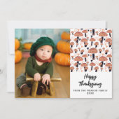 ハッピー感謝祭オレンジのキノコ秋写真 シーズンカード (正面)