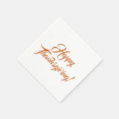 ハッピー感謝祭オレンジスパイスカスタムスクリプト文字 スタンダードカクテルナプキン (角)