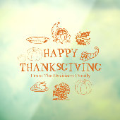 ハッピー感謝祭オレンジ名前をカスタムするデコール ウィンドウサイン (シート3)