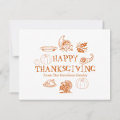 ハッピー感謝祭カスタムの家族の名前ホリデーカード シーズンカード (正面)