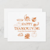 ハッピー感謝祭カスタムの家族の名前ホリデーカード シーズンカード (正面/裏面)