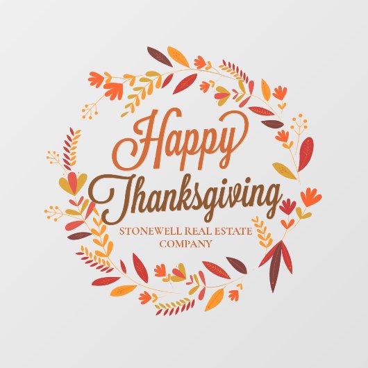 ハッピー感謝祭カスタム会社秋葉 ウィンドウサイン (シート)