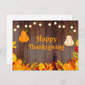 ハッピー感謝祭カボチャと紅葉 シーズンポストカード (正面/裏面)