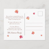 ハッピー感謝祭カボチャ新しいホームアドレスムービング 案内ポストカード (裏面)