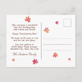 ハッピー感謝祭カボチャ新しいホームアドレスムービング 案内ポストカード (裏面)