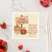 ハッピー感謝祭カボチャ聖なる書物、 経典紙 スタンダードカクテルナプキン (インサイチュ)