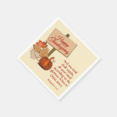 ハッピー感謝祭カボチャ聖なる書物、 経典紙 スタンダードカクテルナプキン (角)