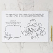 ハッピー感謝祭キッズカラーアクティビティランチョンマット ペーパーパッド (インサイチュ)