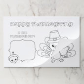 ハッピー感謝祭キッズカラーアクティビティランチョンマット ペーパーパッド (折り畳み)