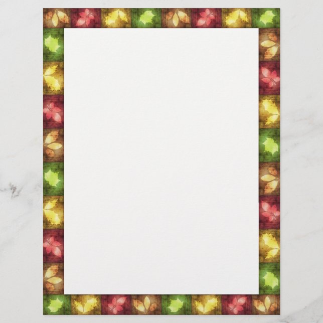 ハッピー感謝祭グランジ葉の – レターヘッド (正面)