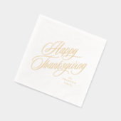 ハッピー感謝祭シンプルのエレガント脚本 箔ナプキン (左)