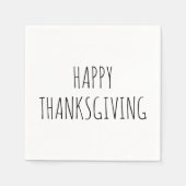 ハッピー感謝祭シンプルタイポグラフィ スタンダードカクテルナプキン (正面)