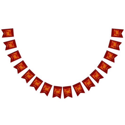 ハッピー感謝祭ジオメトリック抽象芸術オレンジブラウン バンティングフラッグ (全)