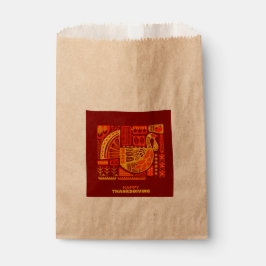 ハッピー感謝祭ジオメトリック抽象芸術オレンジブラウン フェイバーバッグ