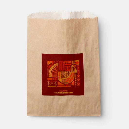 ハッピー感謝祭ジオメトリック抽象芸術オレンジブラウン フェイバーバッグ (正面)