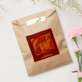 ハッピー感謝祭ジオメトリック抽象芸術オレンジブラウン フェイバーバッグ (封をした状態)