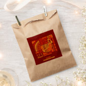 ハッピー感謝祭ジオメトリック抽象芸術オレンジブラウン フェイバーバッグ (クリップ留めされた状態)