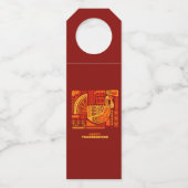 ハッピー感謝祭ジオメトリック抽象芸術オレンジブラウン ボトルネックタグ (正面)