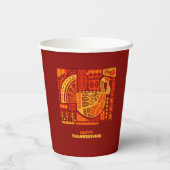 ハッピー感謝祭ジオメトリック抽象芸術オレンジブラウン 紙コップ (裏面)