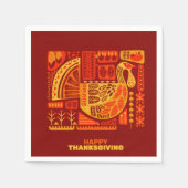 ハッピー感謝祭ジオメトリック抽象芸術カクテル スタンダードカクテルナプキン (正面)