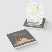 ハッピー感謝祭スクエアストーンコースター ストーンコースター (横)