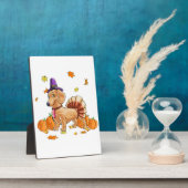 ハッピー感謝祭ダックスシャントルココスチュームTおもしろい フォトプラーク (側面)