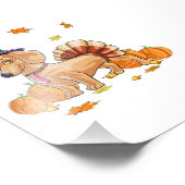 ハッピー感謝祭ダックスシャントルココスチュームTおもしろい フォトプリント            (角)