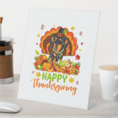 ハッピー感謝祭ダックスシュント犬トルコ犬の恋人 台座サイン (インサイチュ)