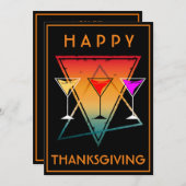 ハッピー感謝祭ディナーお祝い 招待状 (正面/裏面)