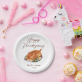 ハッピー感謝祭ディナートルコ水の色素朴 ペーパープレート (パーティー)