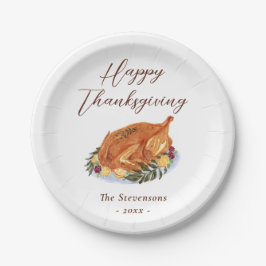 ハッピー感謝祭ディナートルコ水の色素朴 ペーパープレート