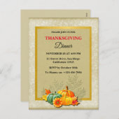 ハッピー感謝祭ディナーパンプキン離れと シーズンポストカード (正面/裏面)