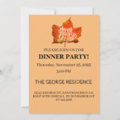 ハッピー感謝祭ディナーパーティー紅葉 招待状 (裏面)