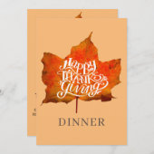 ハッピー感謝祭ディナーパーティー紅葉 招待状 (正面/裏面)