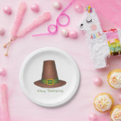 ハッピー感謝祭ディナーピルグリムピュリタン帽子 ペーパープレート (パーティー)