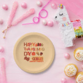 ハッピー感謝祭デイファミリーディナーお祝い ペーパープレート (パーティー)