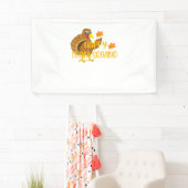 ハッピー感謝祭トルコ感謝男性女性B 横断幕 (インサイチュ)